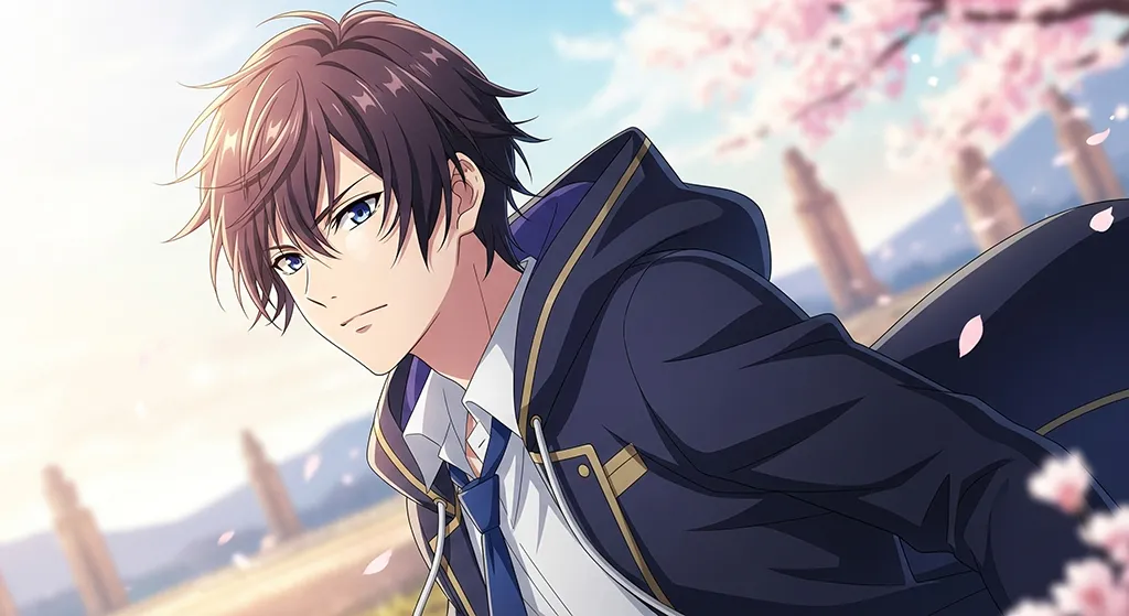 Anime Boy School Uniform Sakura Wallpaper