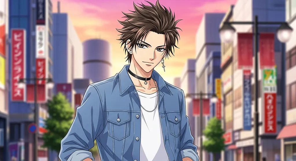 Anime Boy Stylish City Street Wallpaper