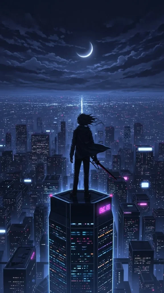 Anime Dark City Warrior Wallpaper