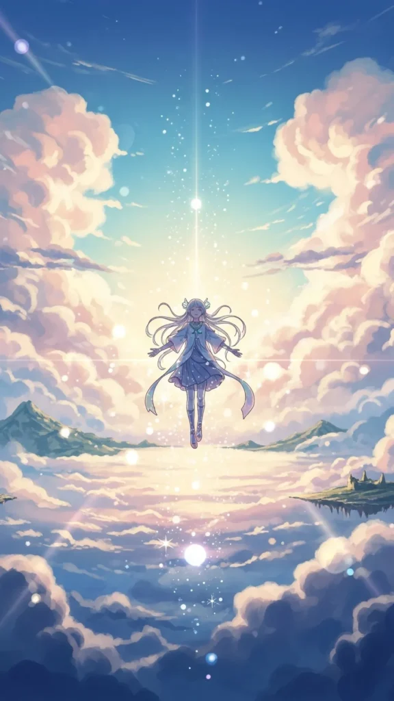 Anime Fantasy Sky Girl Phone Wallpaper