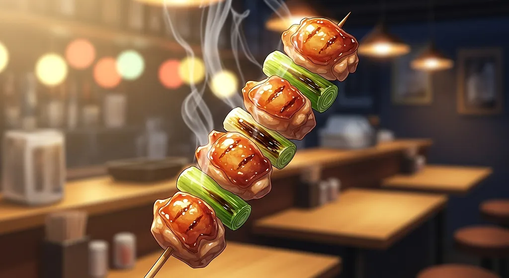 Anime Grilled Yakitori Skewers Wallpaper