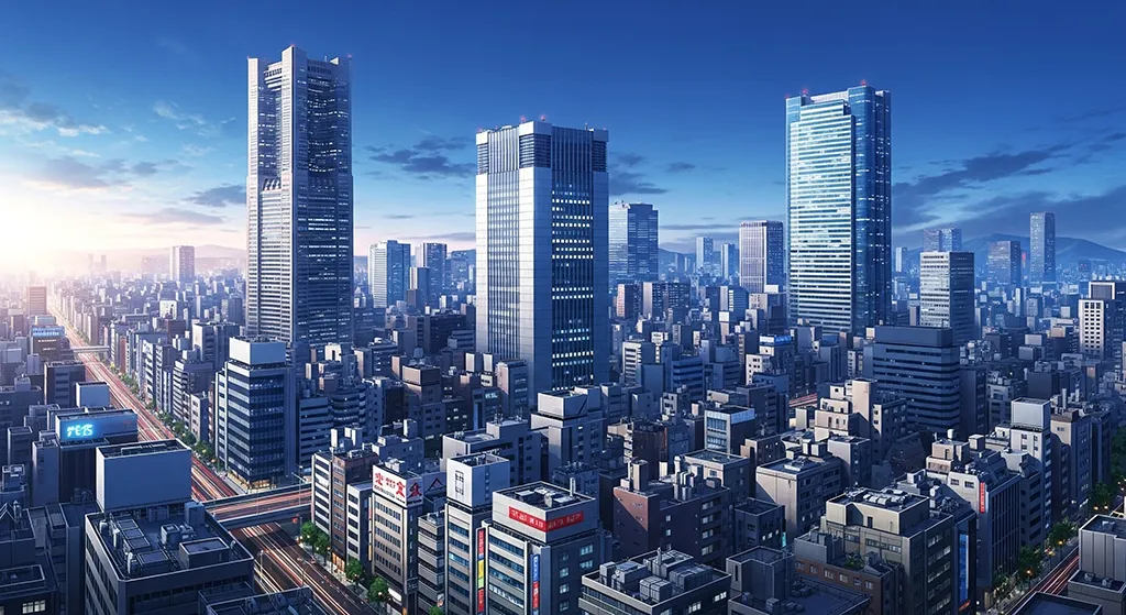 Anime Modern City Skyline Day Wallpaper