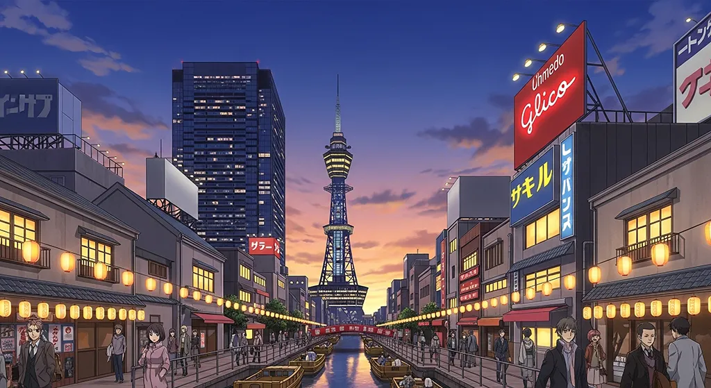 Anime Osaka Night Street Wallpaper