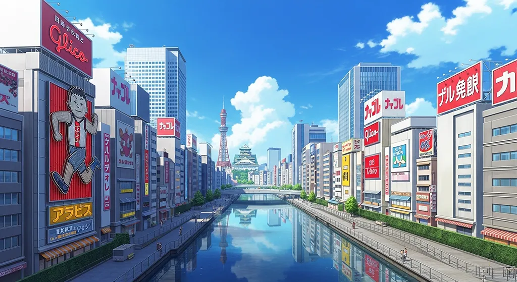 Anime Osaka canal city wallpaper