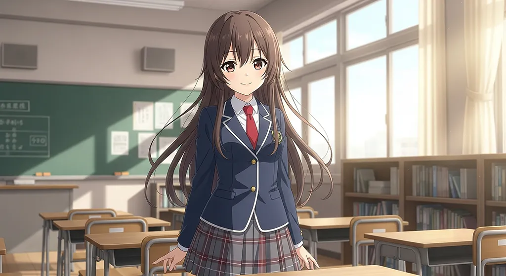 Anime School Girl Classroom Aesthetic Wallpaper