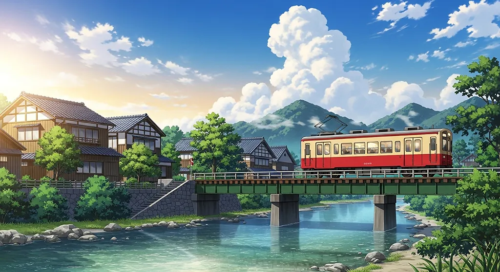 Anime Sunset Train Japan Wallpaper