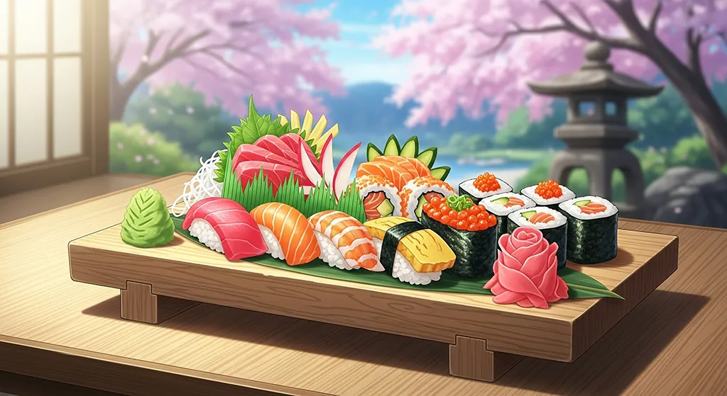 Anime Sushi Platter Wallpaper