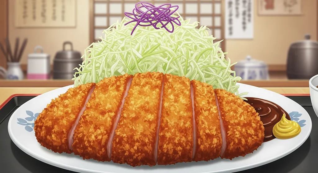 Anime Tonkatsu Japanese Meal Wallpaper
