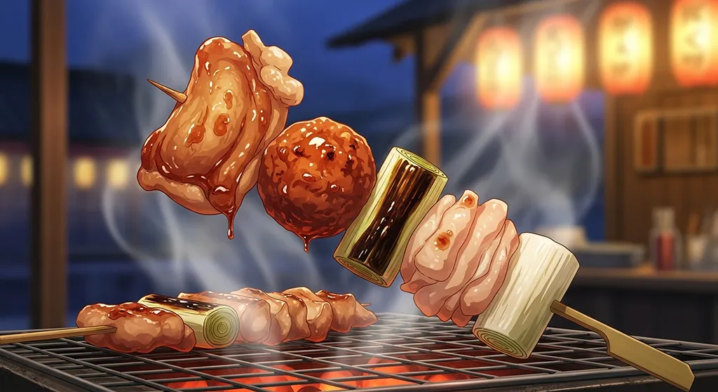 Anime Yakitori Street Food Wallpaper