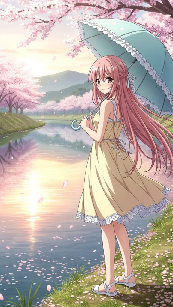 Cherry Blossom Anime Girl Wallpaper