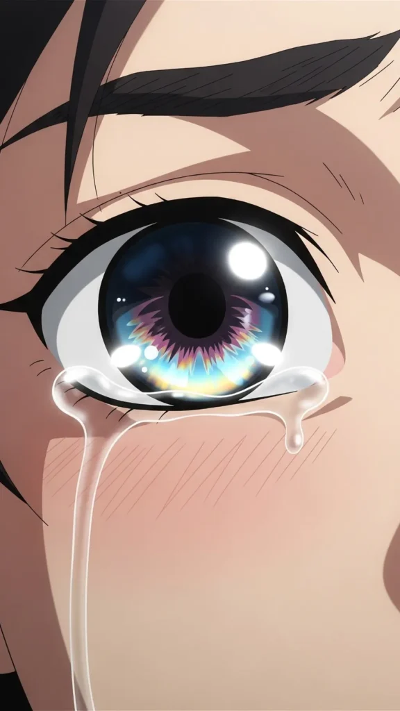 Crying Anime Eye Close Up Wallpaper