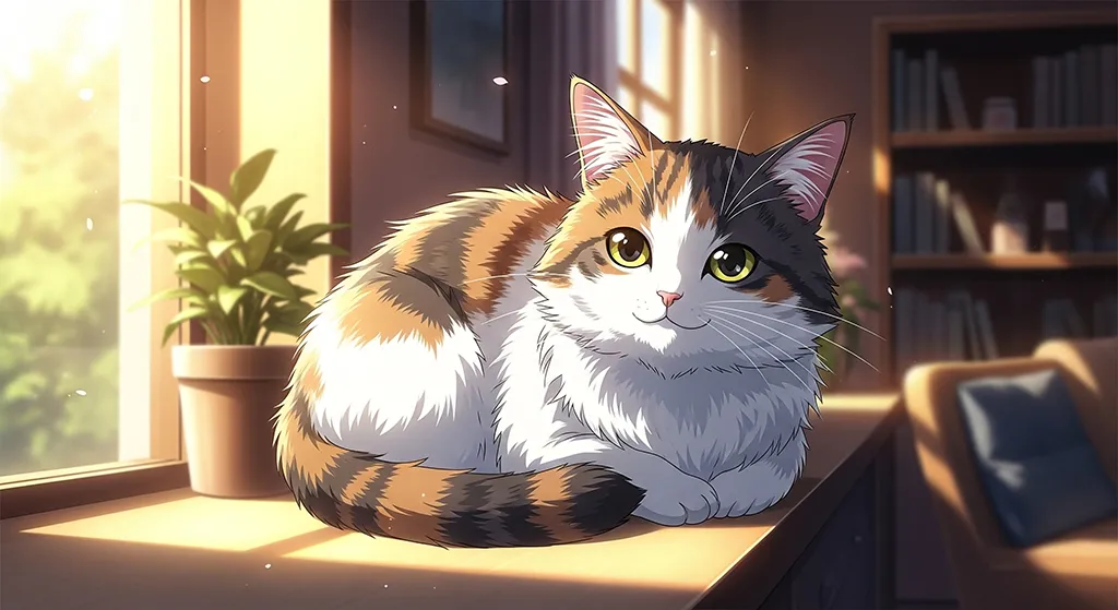 Cute Anime Cat Window Wallpaper