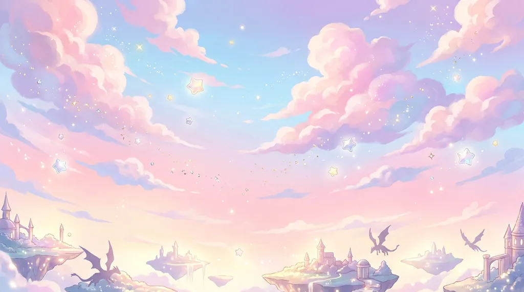 Cute Pastel Fantasy Sky Castle Wallpaper