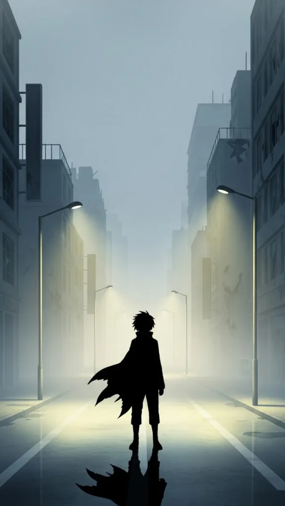 Dark Anime City Silhouette Wallpaper