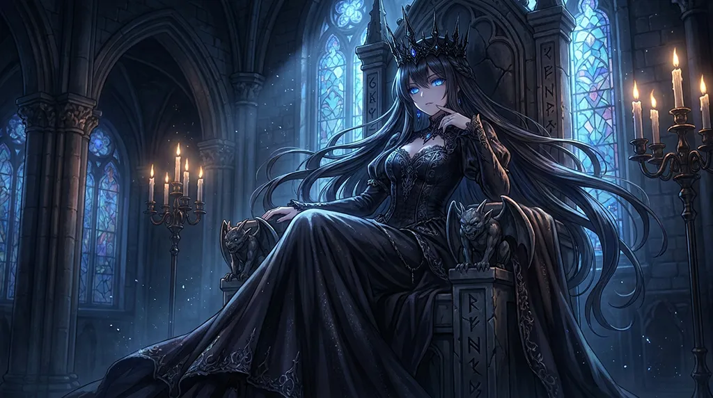 Dark Anime Queen Gothic Throne Wallpaper