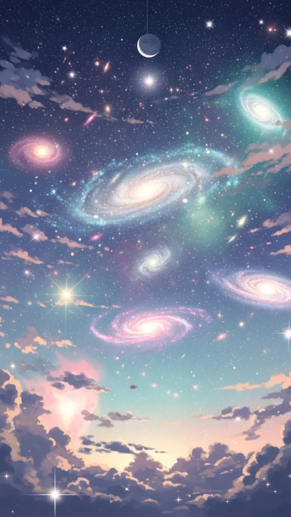 Pastel Galaxy Sky Anime Wallpaper