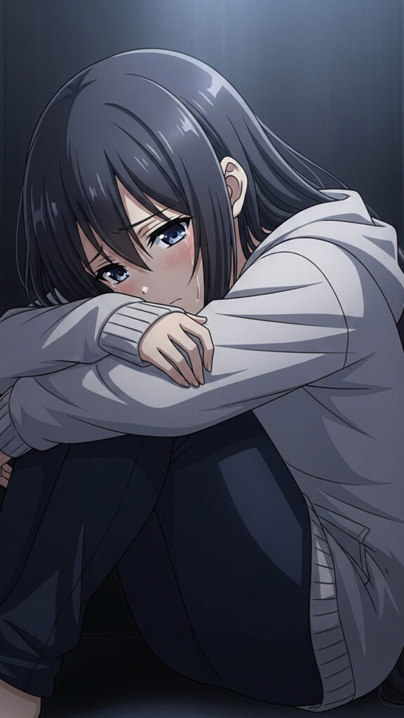 Sad Anime Girl Hoodie Wallpaper