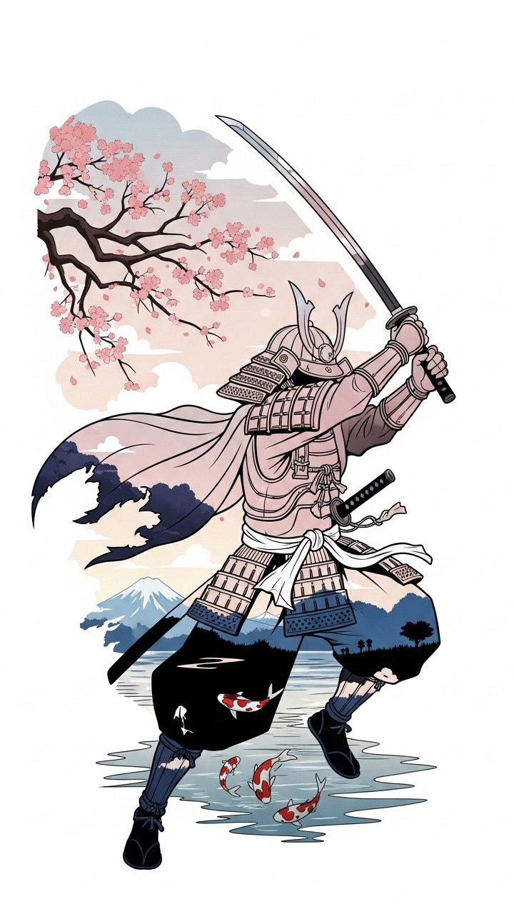 Samurai Anime Art Aesthetic Wallpaper